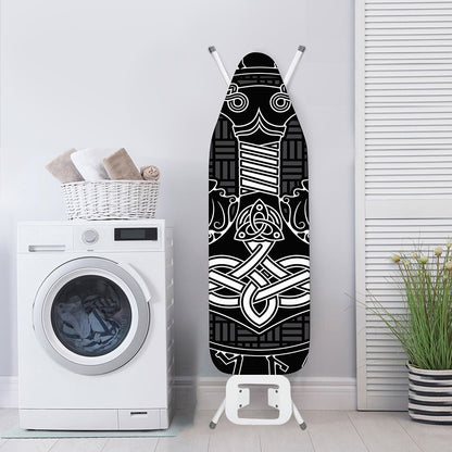 Mjolnir And Scandinavian Runes Print Ironing Board Cover