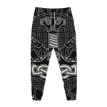 Mjolnir And Scandinavian Runes Print Jogger Pants
