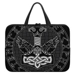 Mjolnir And Scandinavian Runes Print Laptop Sleeve With Handle