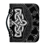 Mjolnir And Scandinavian Runes Print Leather Bible Cover