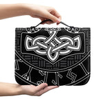 Mjolnir And Scandinavian Runes Print Leather Bible Cover