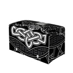 Mjolnir And Scandinavian Runes Print Leather Tissue Box Cover