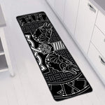 Mjolnir And Scandinavian Runes Print Long Kitchen Mat