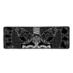 Mjolnir And Scandinavian Runes Print Long Kitchen Mat