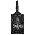 Mjolnir And Scandinavian Runes Print Luggage Tag