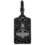 Mjolnir And Scandinavian Runes Print Luggage Tag