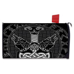 Mjolnir And Scandinavian Runes Print Mailbox Cover