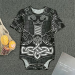 Mjolnir And Scandinavian Runes Print Men's Bodysuit