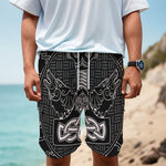 Mjolnir And Scandinavian Runes Print Men's Cargo Shorts