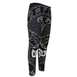 Mjolnir And Scandinavian Runes Print Men's Compression Pants