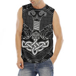 Mjolnir And Scandinavian Runes Print Men's Fitness Tank Top