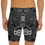 Mjolnir And Scandinavian Runes Print Men's Long Boxer Briefs