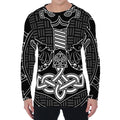 Mjolnir And Scandinavian Runes Print Men's Long Sleeve T-Shirt