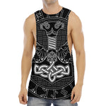 Mjolnir And Scandinavian Runes Print Men's Muscle Tank Top