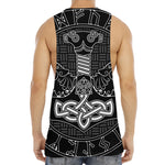 Mjolnir And Scandinavian Runes Print Men's Muscle Tank Top