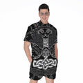 Mjolnir And Scandinavian Runes Print Men's Romper