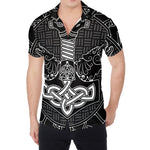 Mjolnir And Scandinavian Runes Print Men's Shirt