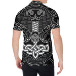 Mjolnir And Scandinavian Runes Print Men's Shirt