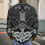 Mjolnir And Scandinavian Runes Print Men's Shirt Jacket