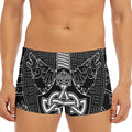 Mjolnir And Scandinavian Runes Print Men's Short Boxer Briefs