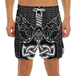 Mjolnir And Scandinavian Runes Print Men's Split Running Shorts