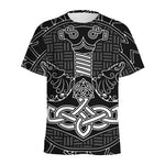 Mjolnir And Scandinavian Runes Print Men's Sports T-Shirt