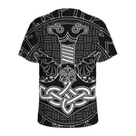 Mjolnir And Scandinavian Runes Print Men's Sports T-Shirt