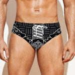 Mjolnir And Scandinavian Runes Print Men's Swim Briefs
