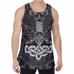 Mjolnir And Scandinavian Runes Print Men's Velvet Tank Top