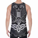 Mjolnir And Scandinavian Runes Print Men's Velvet Tank Top