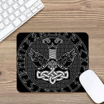 Mjolnir And Scandinavian Runes Print Mouse Pad