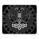 Mjolnir And Scandinavian Runes Print Mouse Pad