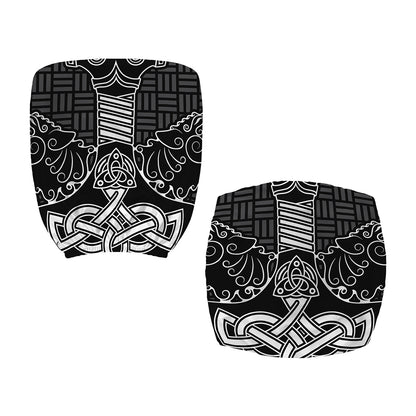 Mjolnir And Scandinavian Runes Print Office Chair Cover