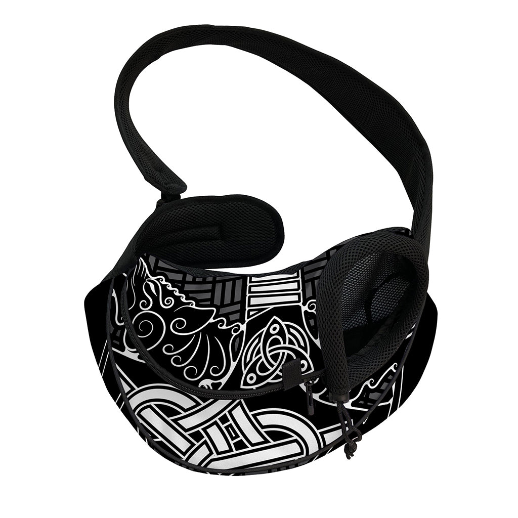 Mjolnir And Scandinavian Runes Print Pet Sling Carrier