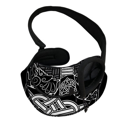 Mjolnir And Scandinavian Runes Print Pet Sling Carrier