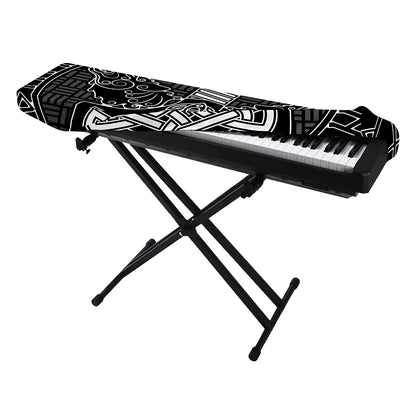 Mjolnir And Scandinavian Runes Print Piano Keyboard Cover