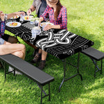 Mjolnir And Scandinavian Runes Print Picnic Table Cover