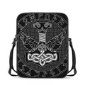 Mjolnir And Scandinavian Runes Print Rectangular Crossbody Bag