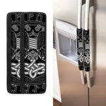 Mjolnir And Scandinavian Runes Print Refrigerator Handle Covers