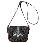 Mjolnir And Scandinavian Runes Print Saddle Bag