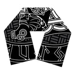 Mjolnir And Scandinavian Runes Print Scarf