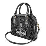 Mjolnir And Scandinavian Runes Print Shoulder Handbag
