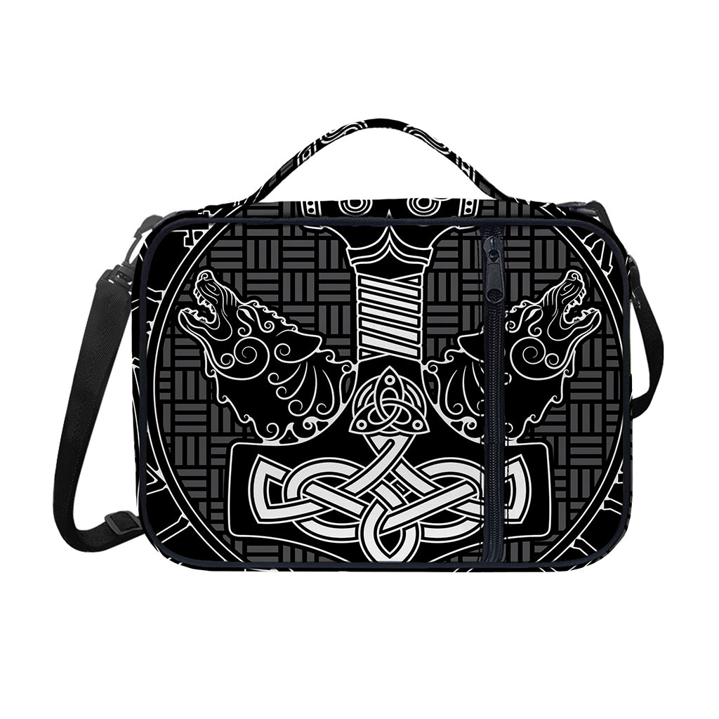 Mjolnir And Scandinavian Runes Print Shoulder Strap Bible Bag