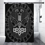 Mjolnir And Scandinavian Runes Print Shower Curtain