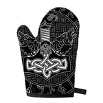 Mjolnir And Scandinavian Runes Print Single Oven Mitt