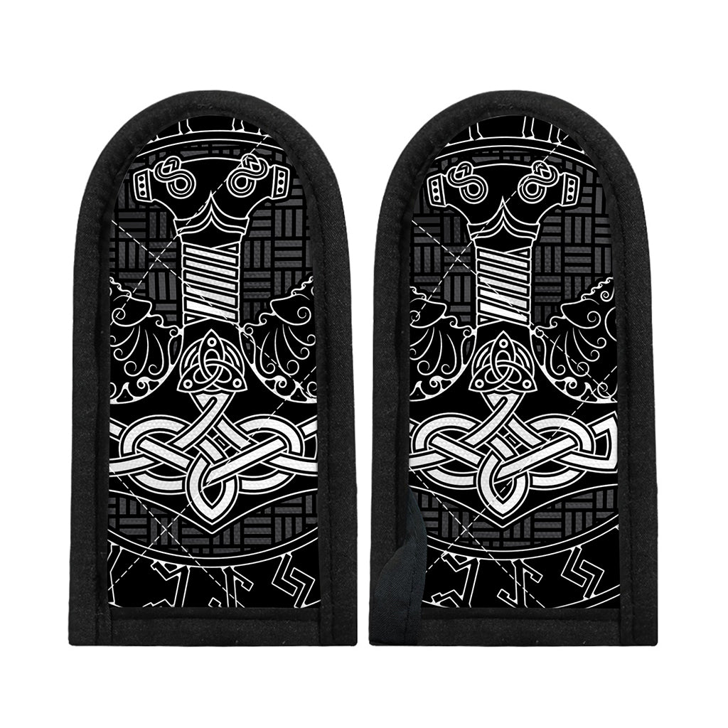 Mjolnir And Scandinavian Runes Print Skillet Handle Cover