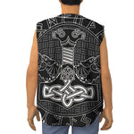 Mjolnir And Scandinavian Runes Print Sleeveless Baseball Jersey