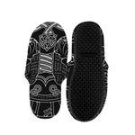 Mjolnir And Scandinavian Runes Print Slippers