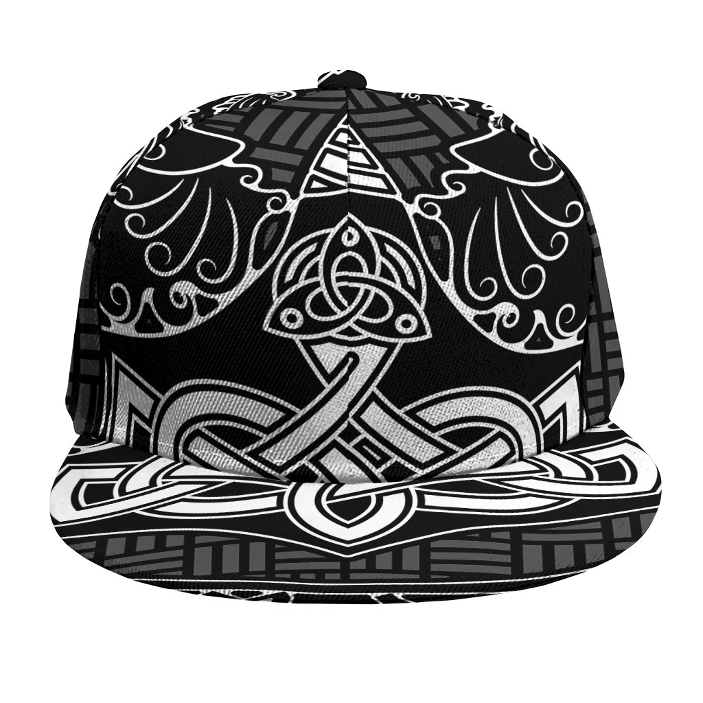 Mjolnir And Scandinavian Runes Print Snapback Cap
