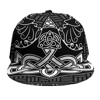 Mjolnir And Scandinavian Runes Print Snapback Cap